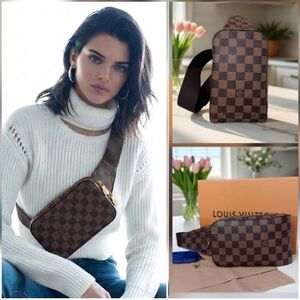 Louis Vuitton EUC ✨ Damier Ebene Geronimos Belt Crossbody Bag Bumbag W/BOX